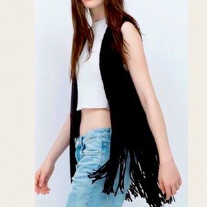 Zara suede fringe vest